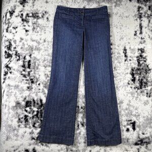 J Crew Jeans Womens Size 32x32.5 Dark Wash Flare Nautical Navy‎ Hippie